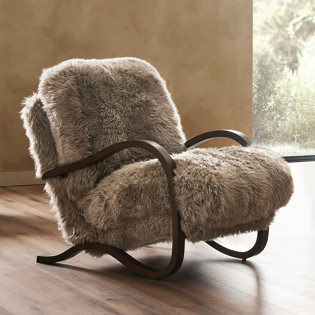 Large Mongolian Sheepskin Chair Cushion 