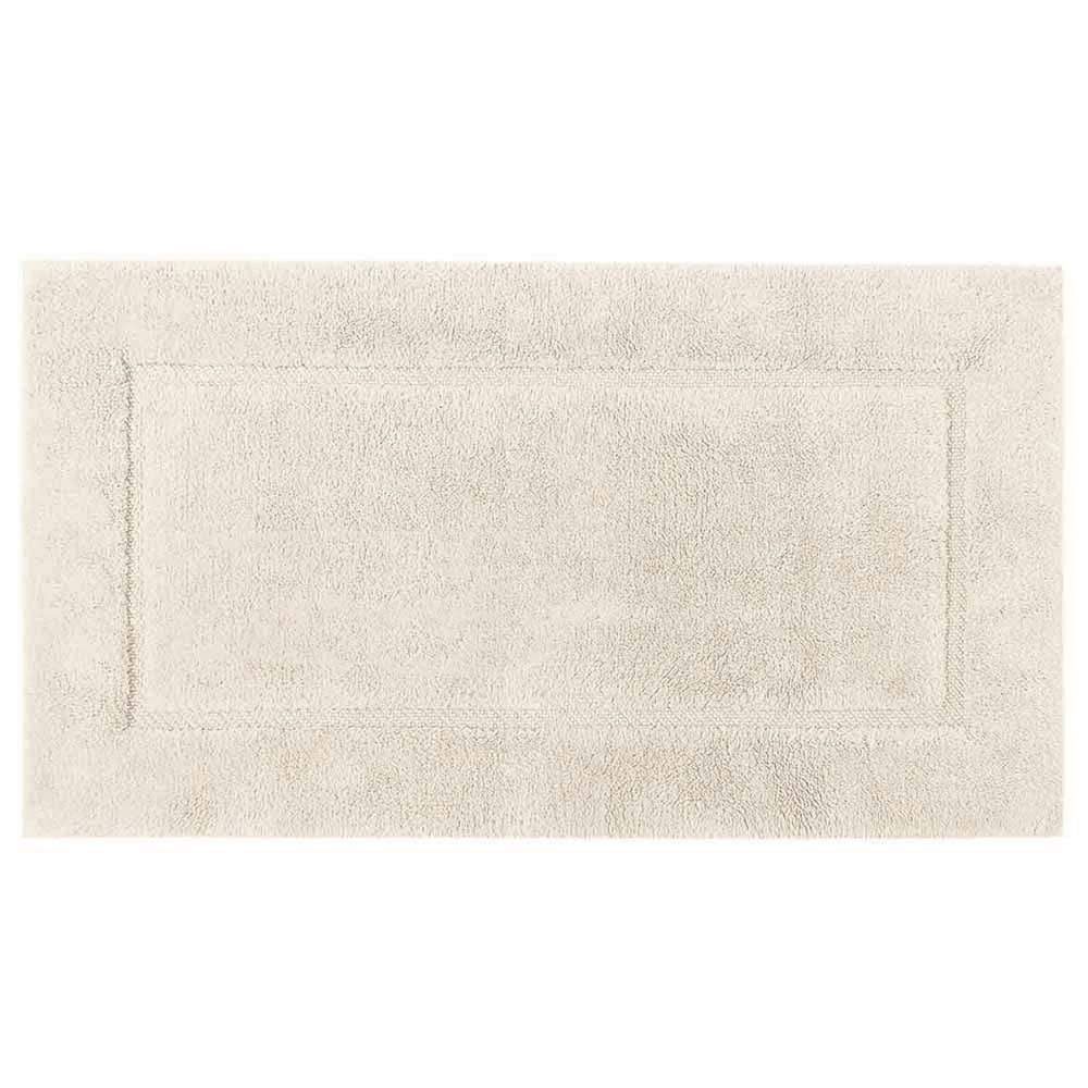 Oversized White Woven Bath Mat