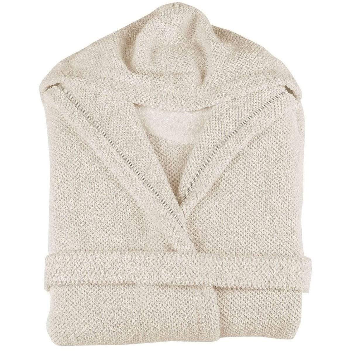 Graccioza Bee Waffle Hooded Robe - White