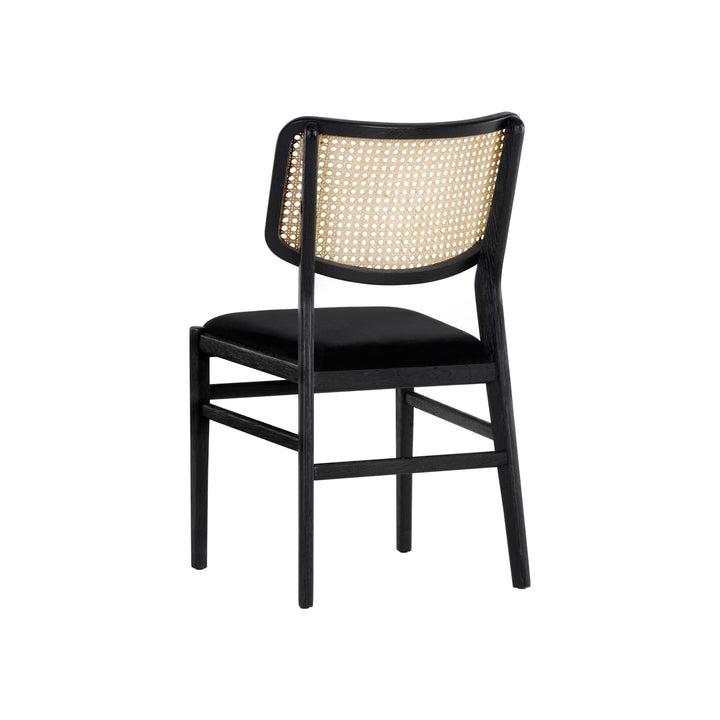 Aster Dining Chair - Velvet Black / Natural - Set of 2