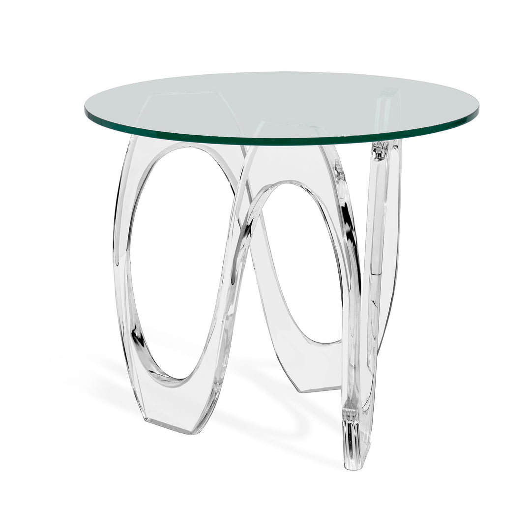 Westin Wave Side Table - Clear/Crystal Glass