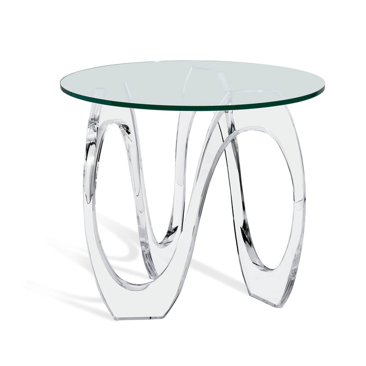 Westin Wave Side Table - Clear/Crystal Glass
