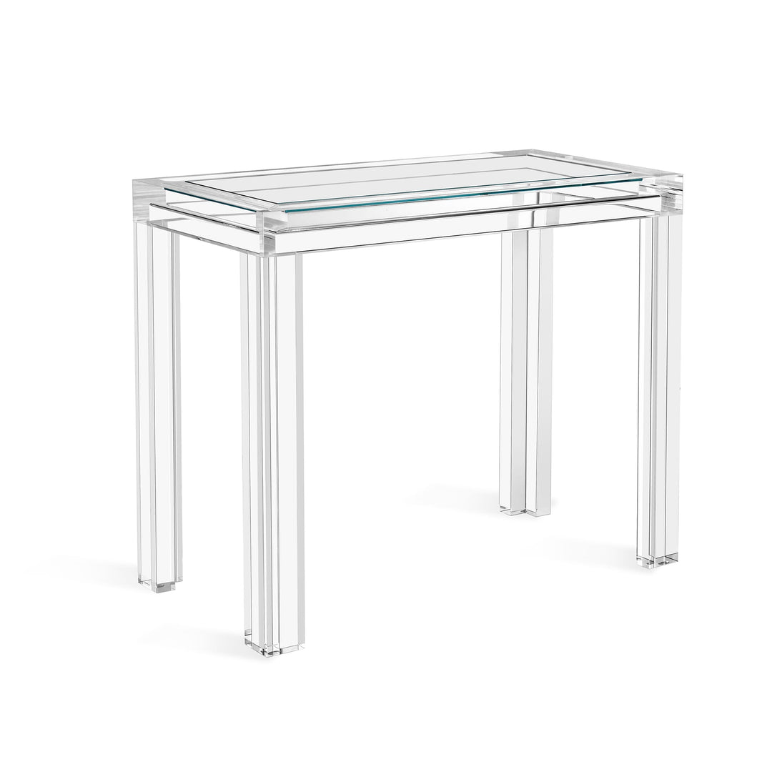 Elle Small Desk/Console - Clear/Crystal Glass
