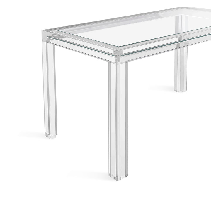 Elle Desk - Clear/Crystal Glass