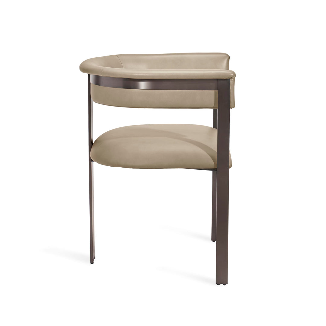 Darcy Dining Chair - Taupe Frame - Graphite Upholstery