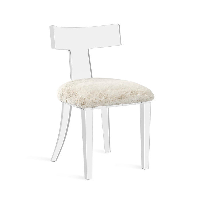 Tristan Chair - Clear Frame - Ivory Upholstery
