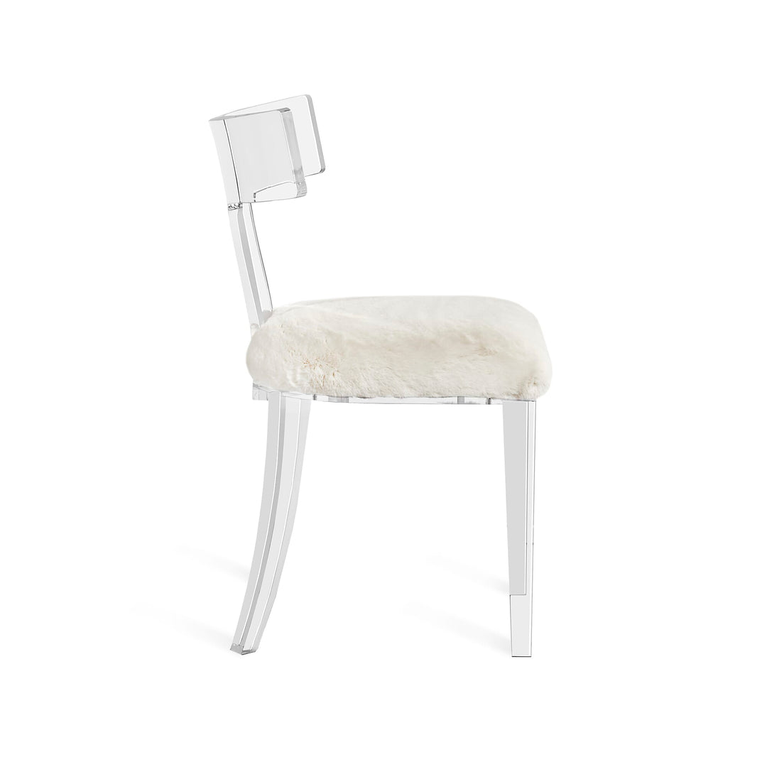 Tristan Chair - Clear Frame - Ivory Upholstery