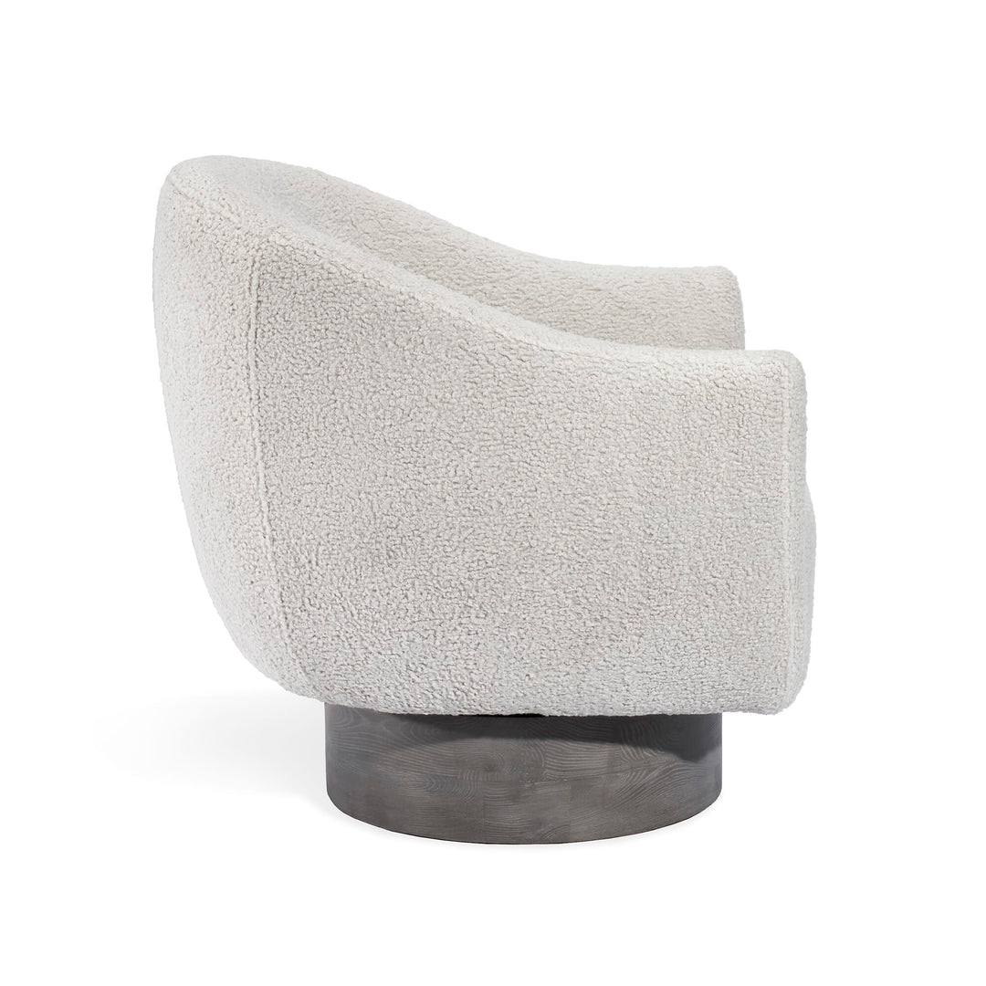 Simone Swivel Chair - Gray Wash Frame - Haze Shearling Upholstery