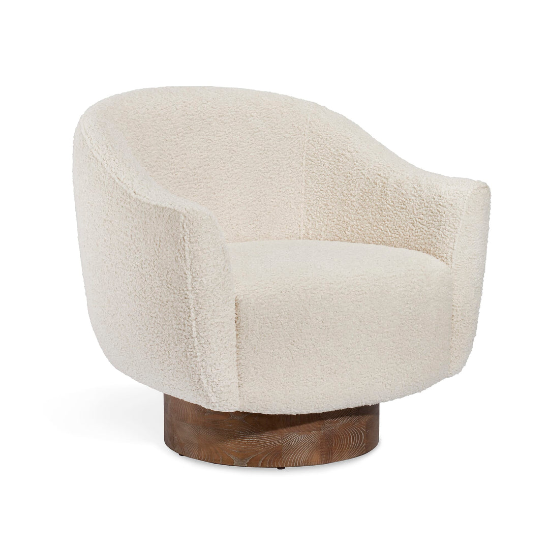 Simone Swivel Chair - Autumn Brown Frame - Shearling Upholstery