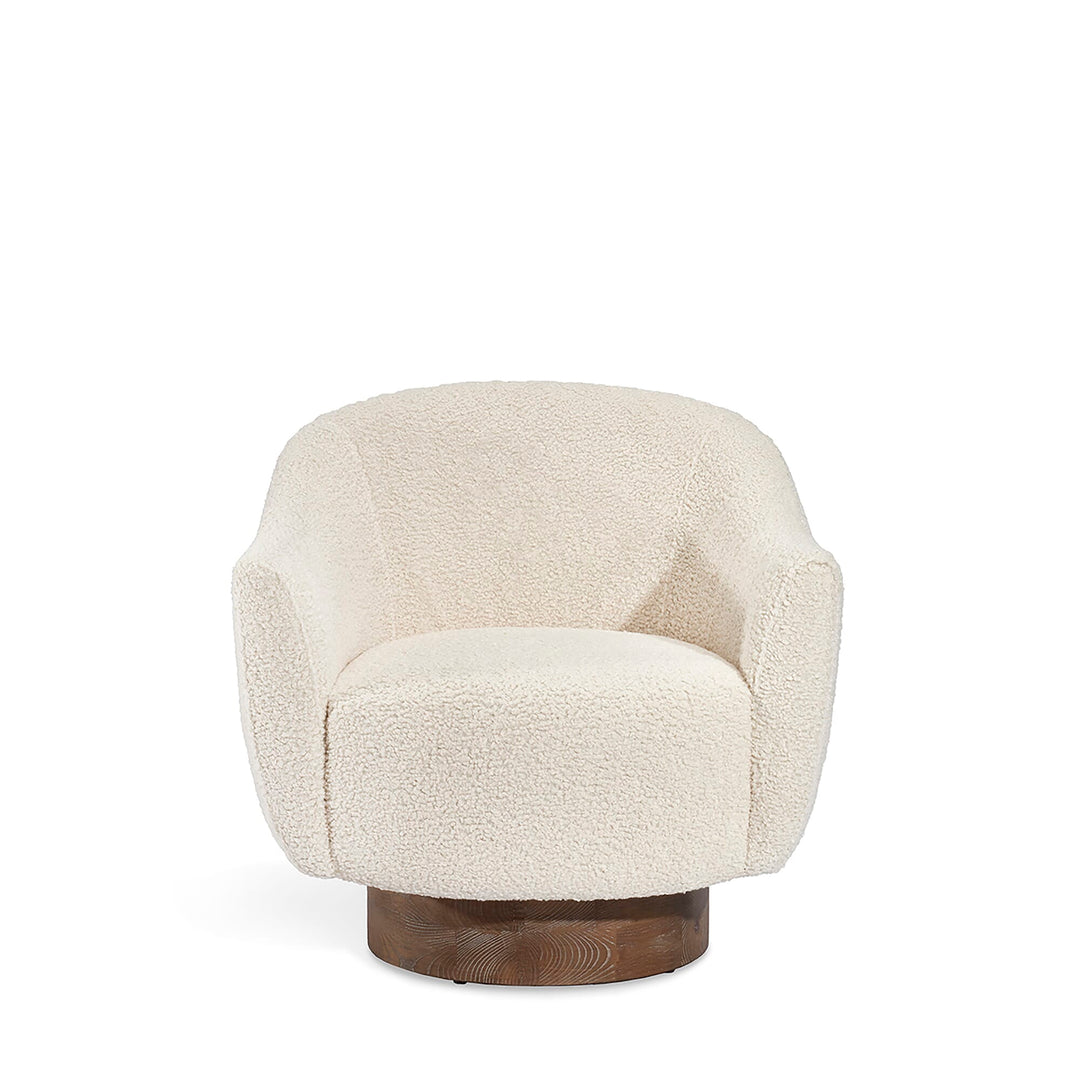 Simone Swivel Chair - Autumn Brown Frame - Shearling Upholstery