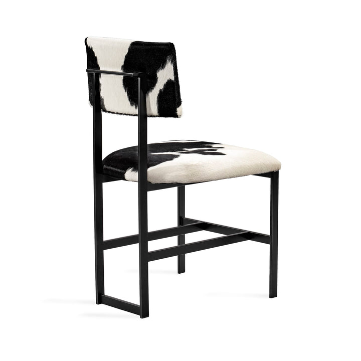 Landon II Dining Chair - Black Frame - Spotted Hide Upholstery