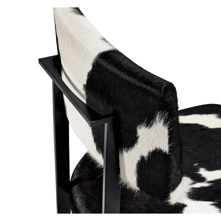Landon II Dining Chair - Black Frame - Spotted Hide Upholstery