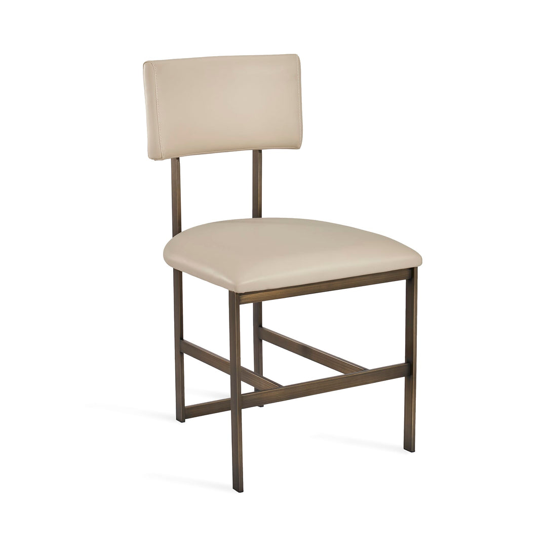 Landon II Dining Chair - Antique Bronze Frame - Cream Latte Upholstery