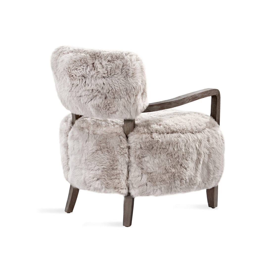 Royce Lounge Chair - Icy Grey Finish - Grey Sheepskin
