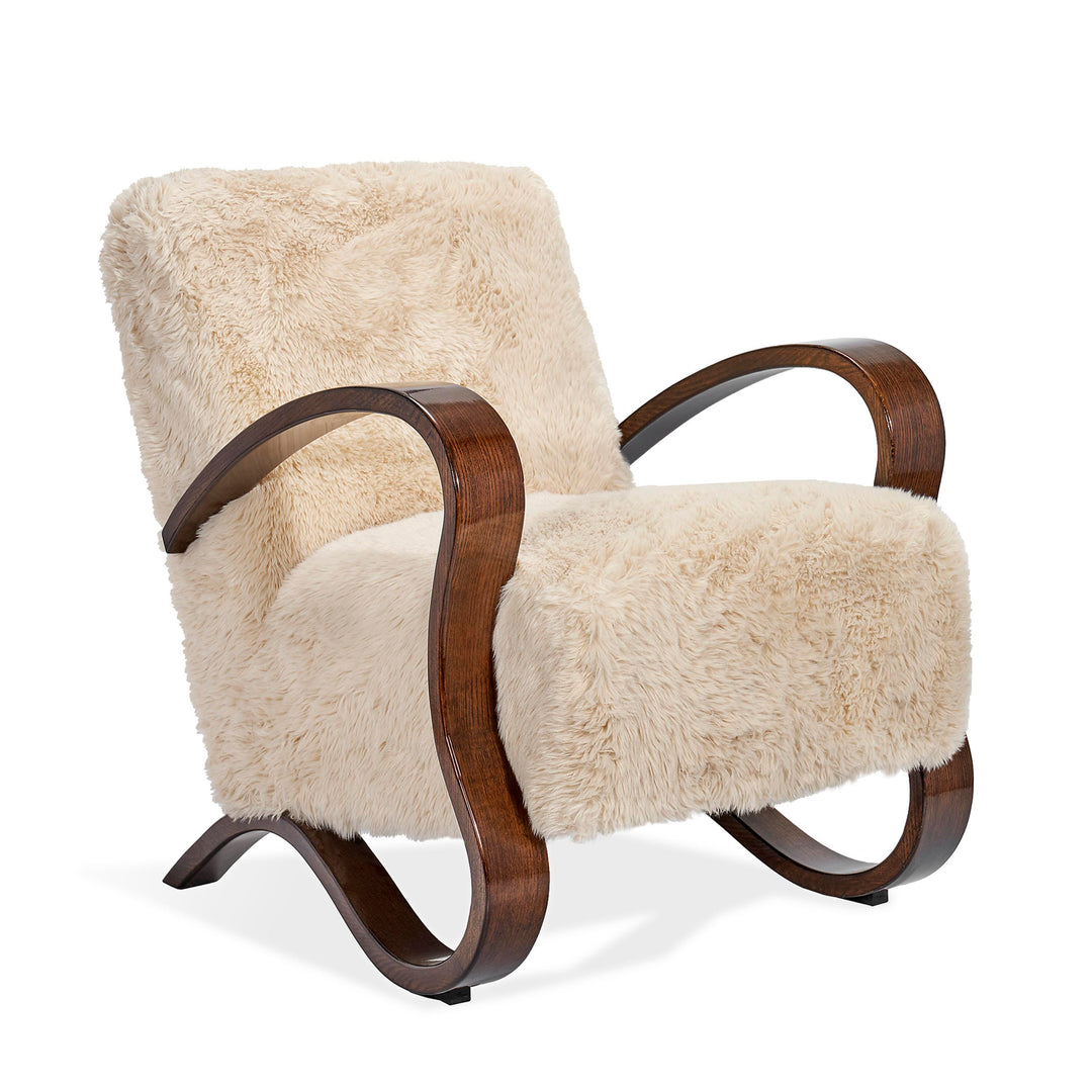 Milan Lounge Chair - Walnut - Almond