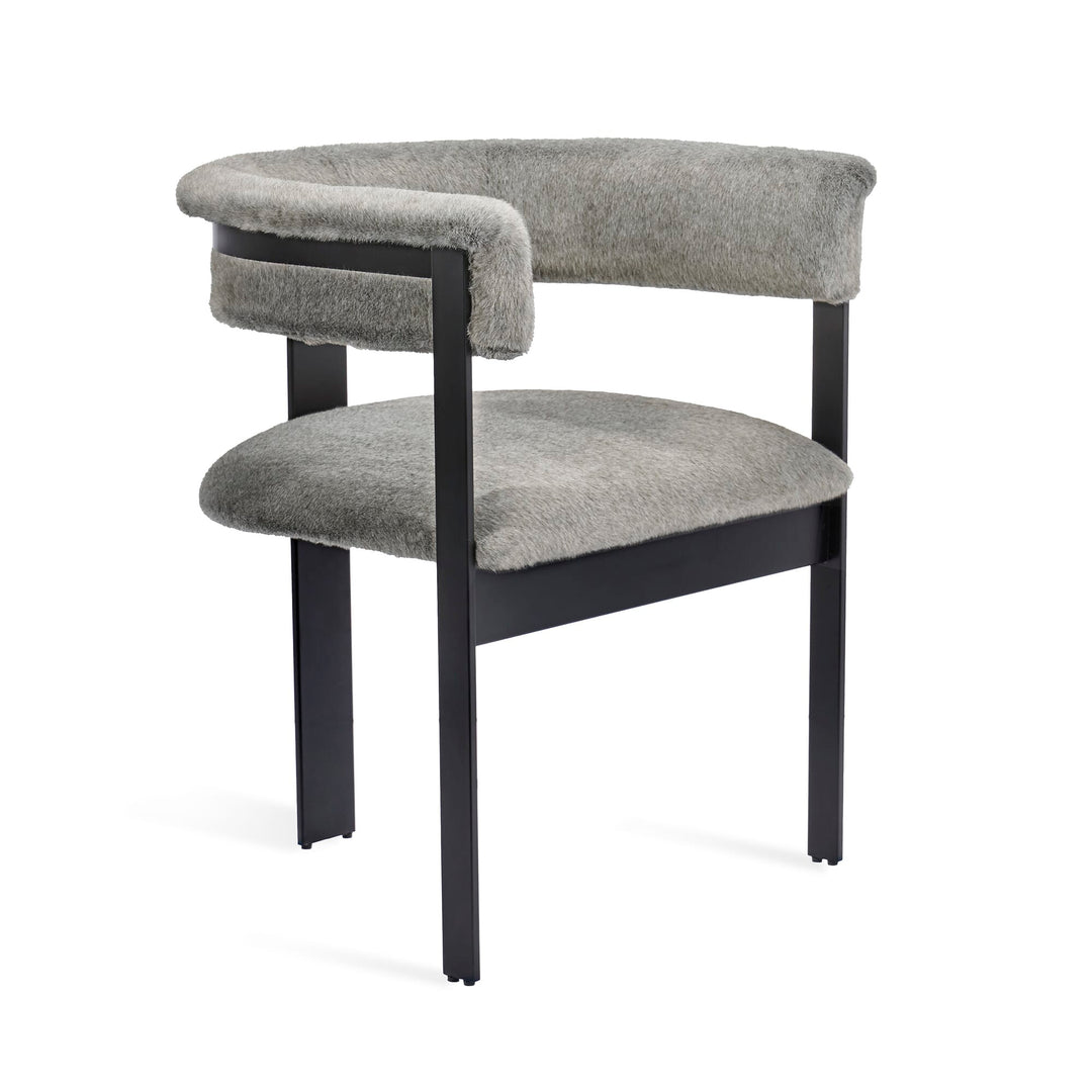 Darcy Dining Chair - Black Frame - Pewter Upholstery