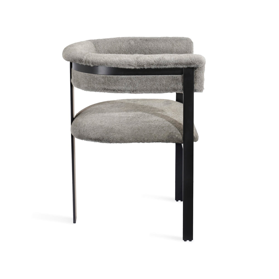 Darcy Dining Chair - Black Frame - Pewter Upholstery