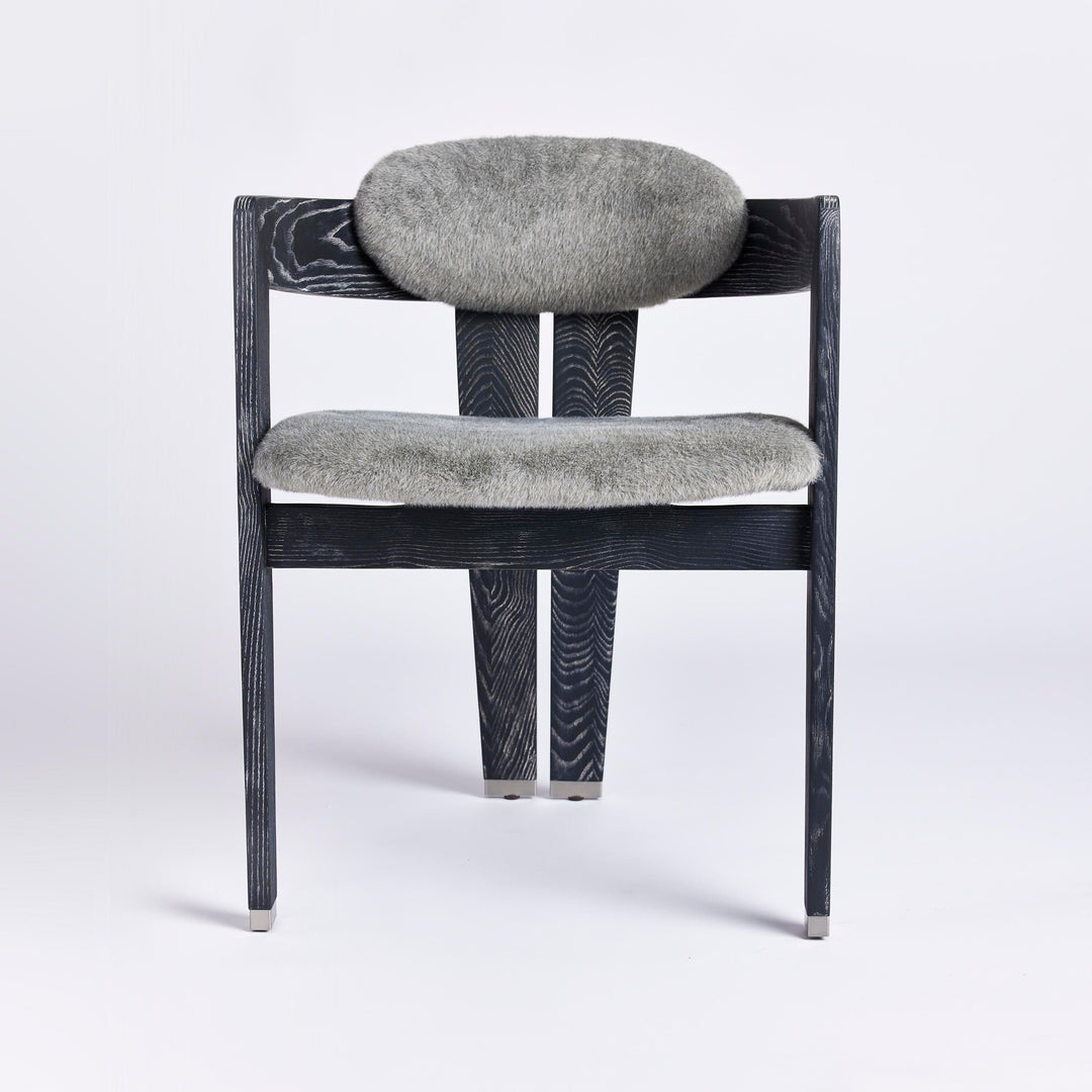Maryl Dining Chair - Charcoal Ceruse - Pewter - Brushed Nickel