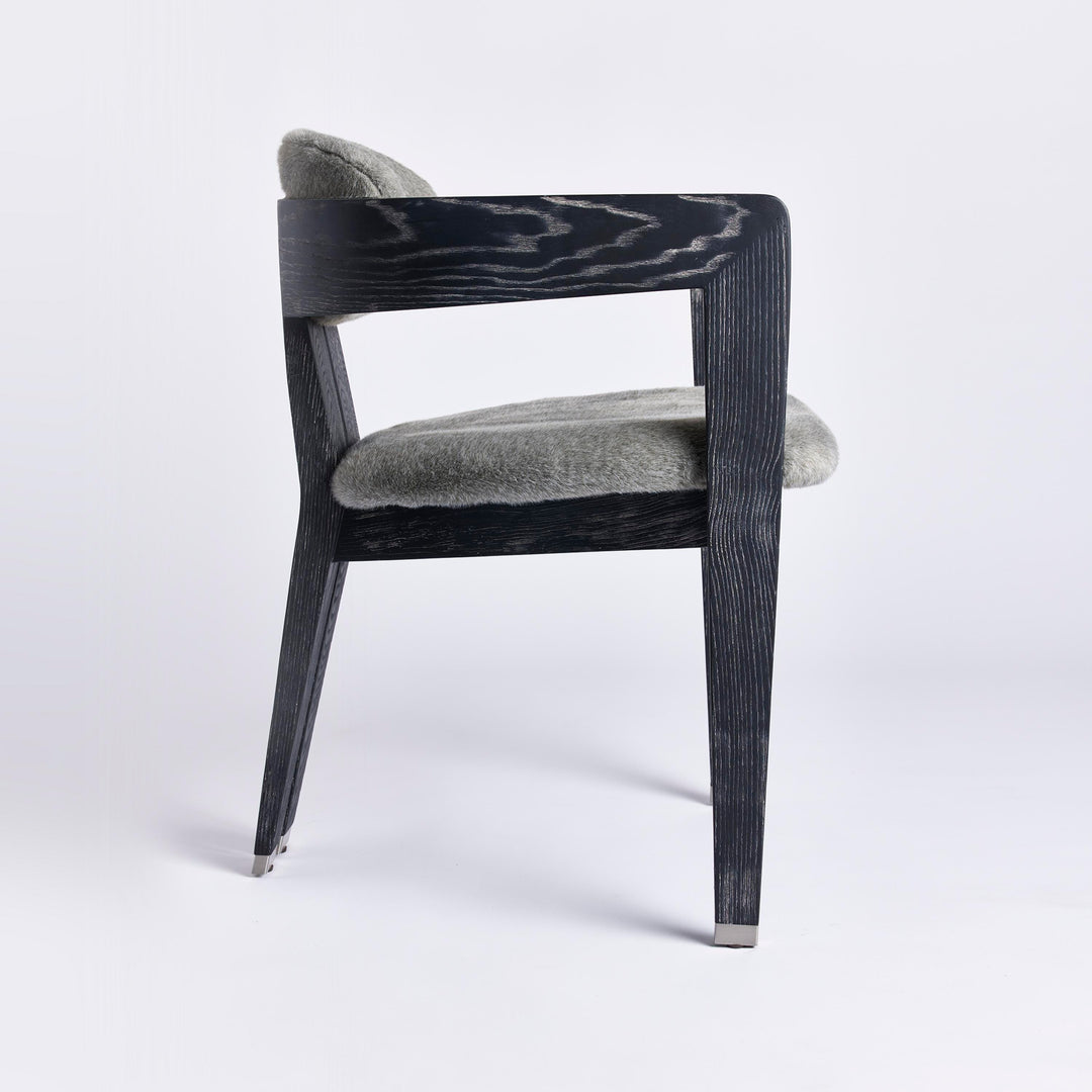 Maryl Dining Chair - Charcoal Ceruse - Pewter - Brushed Nickel