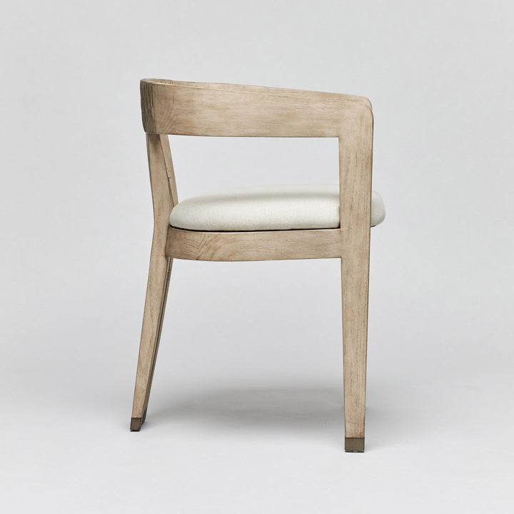 Maryl III Dining Chair - Washed White - Brushed Silver - Natural