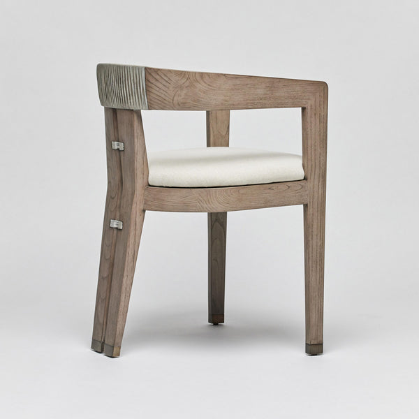 Maryl III Dining Chair - Washed Grey - Brushed Silver - Natural ...