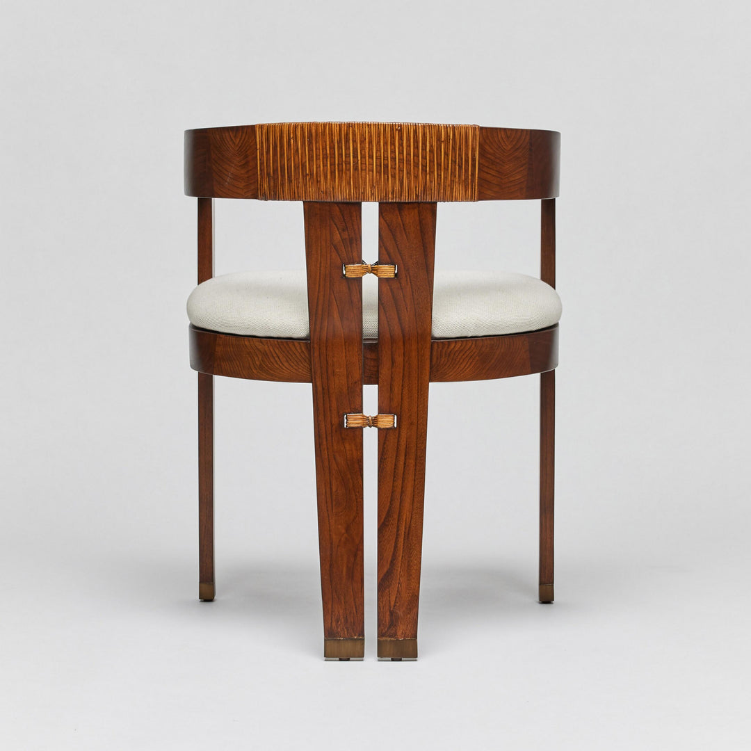 Maryl III Dining Chair - Chestnut - Dark Antique Brass - Natural