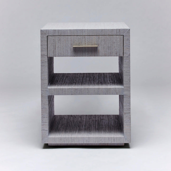 Livia Small Bedside Chest - Mist - Champagne Silver