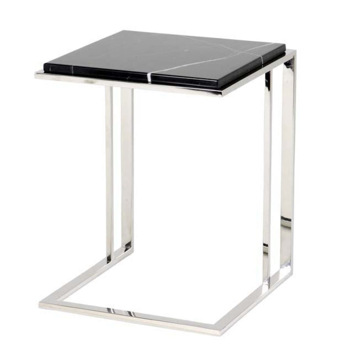 Cocktail Side Table - Silver & Black