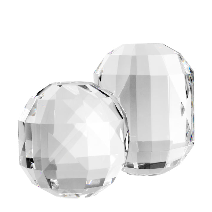 Eichholtz Trace Decorative Ornament - Clear Crystal - Set of 2