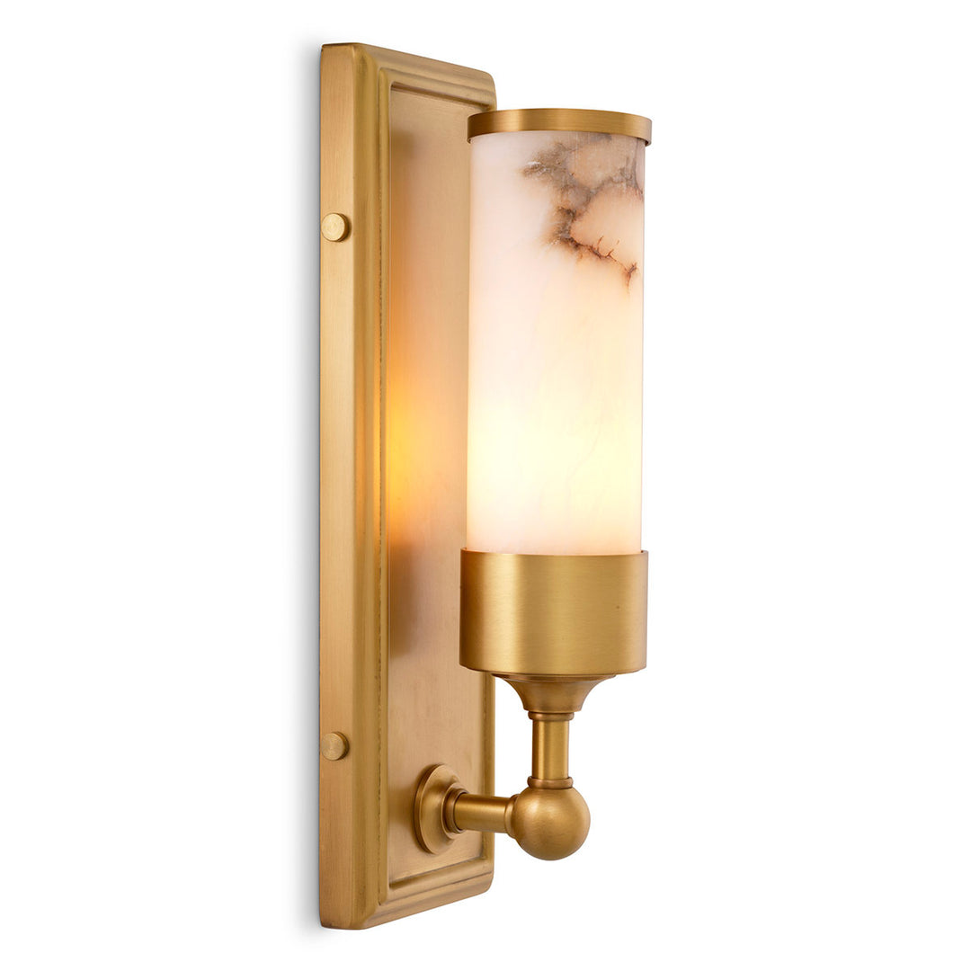 Eichholtz Wall Lamp Valentine - Antique Brass Finish Alabaster Ul