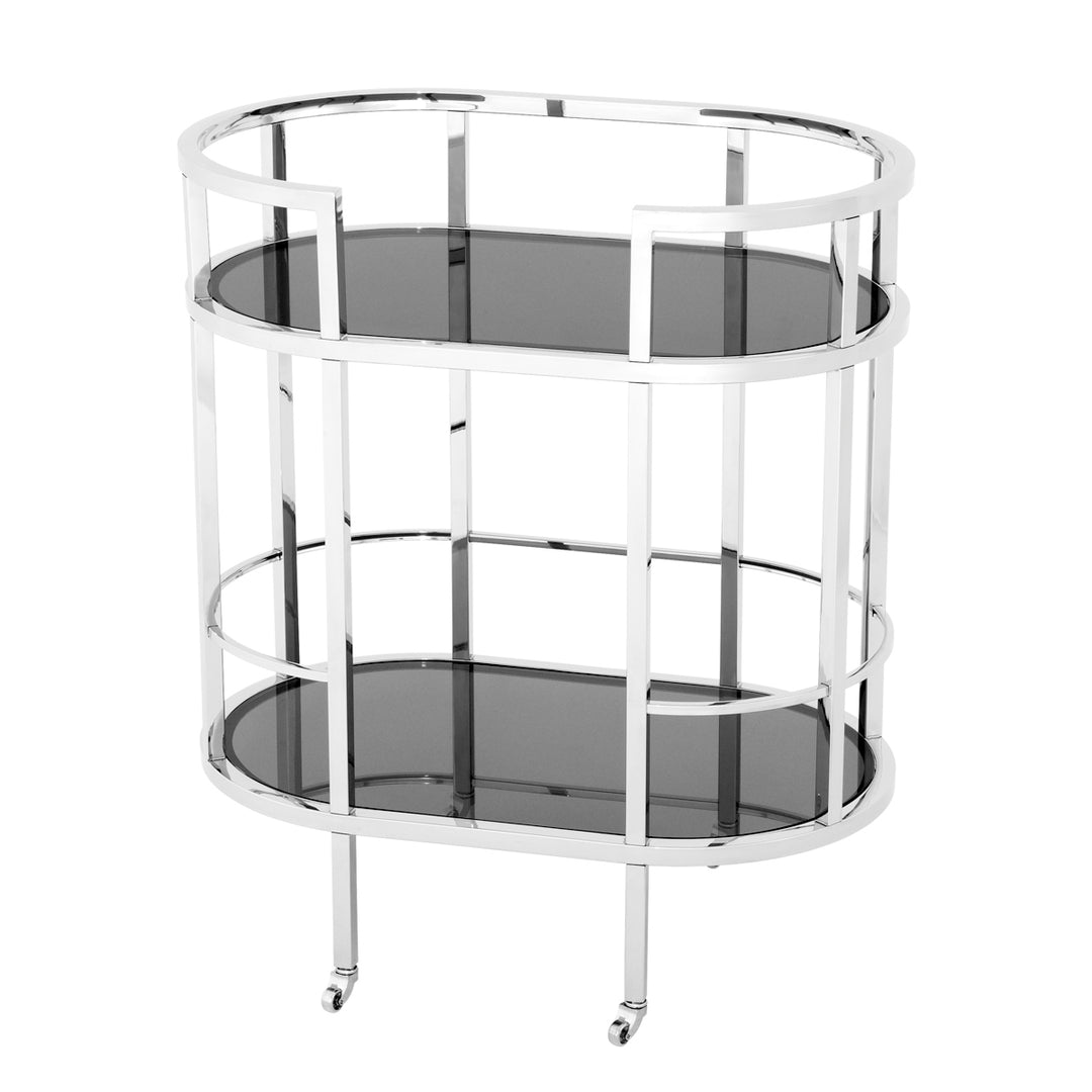 Eichholtz Townhouse Bar Cart - Polished Stainless Steel