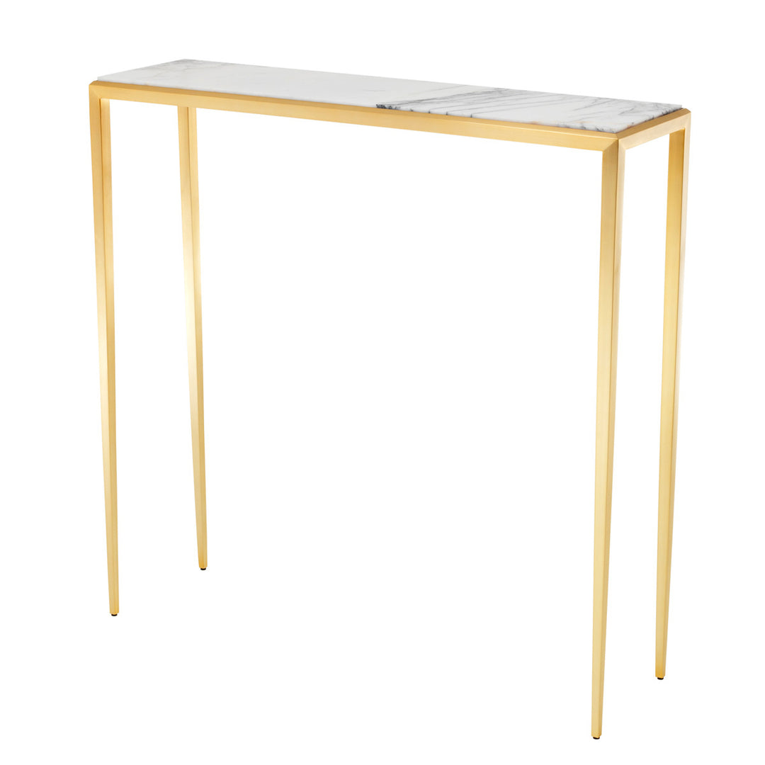 Henley Small Console Table - Gold & White