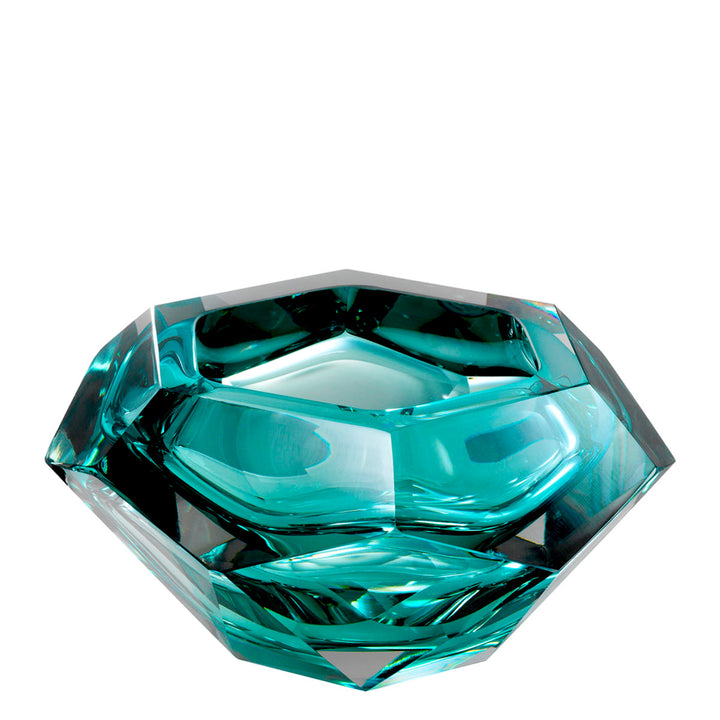 Las Hayas Decorative Bowl - Turquoise Crystal Glass