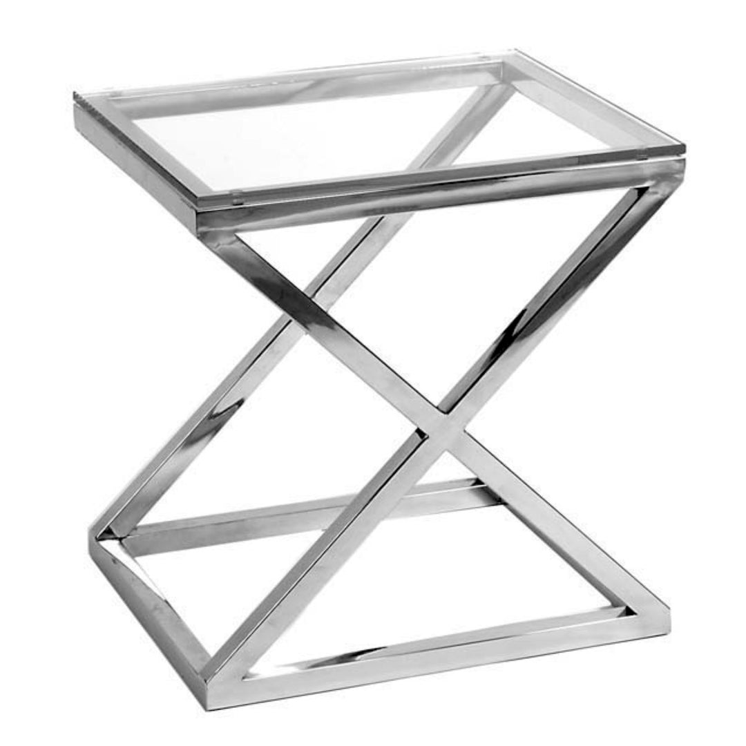 Criss Cross Side Table - Silver