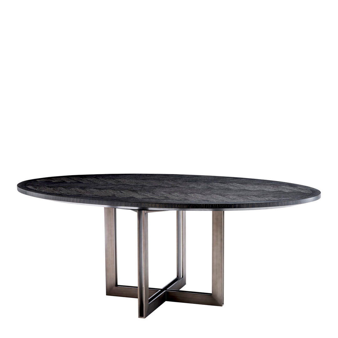 Melchior Oval Dining Table - Black & Gray