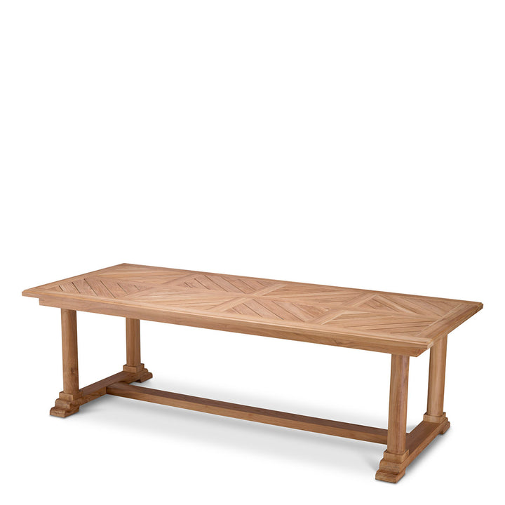 Outdoor Dining Table Bell Rive Natural Teak