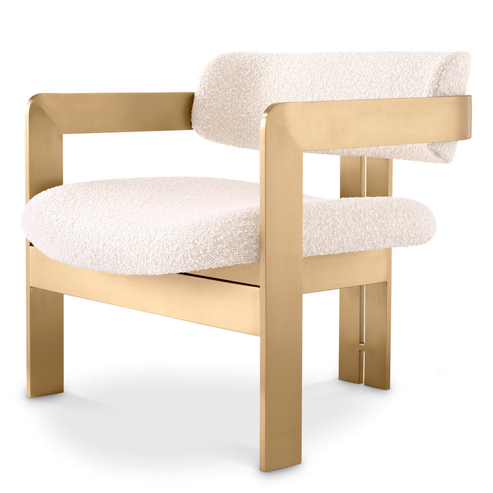 Chair Donato brushed brass finish -Ivory
