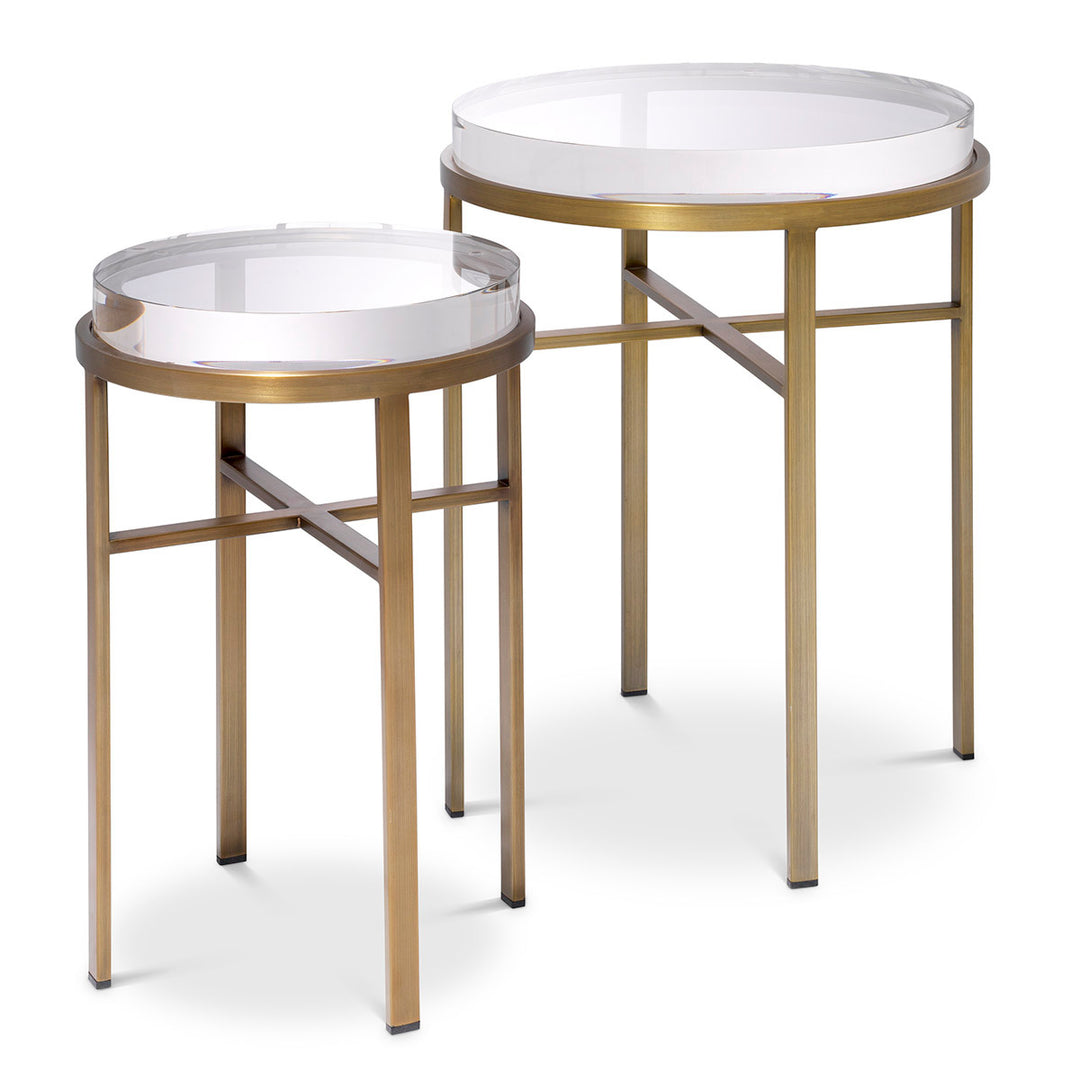 Hoxton Side Table - Set of 2 - Gold & Clear