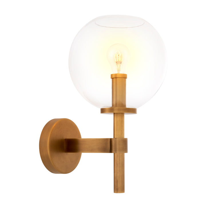 Eichholtz Jade Wall Lamp - Antique Brass with Clear Glass