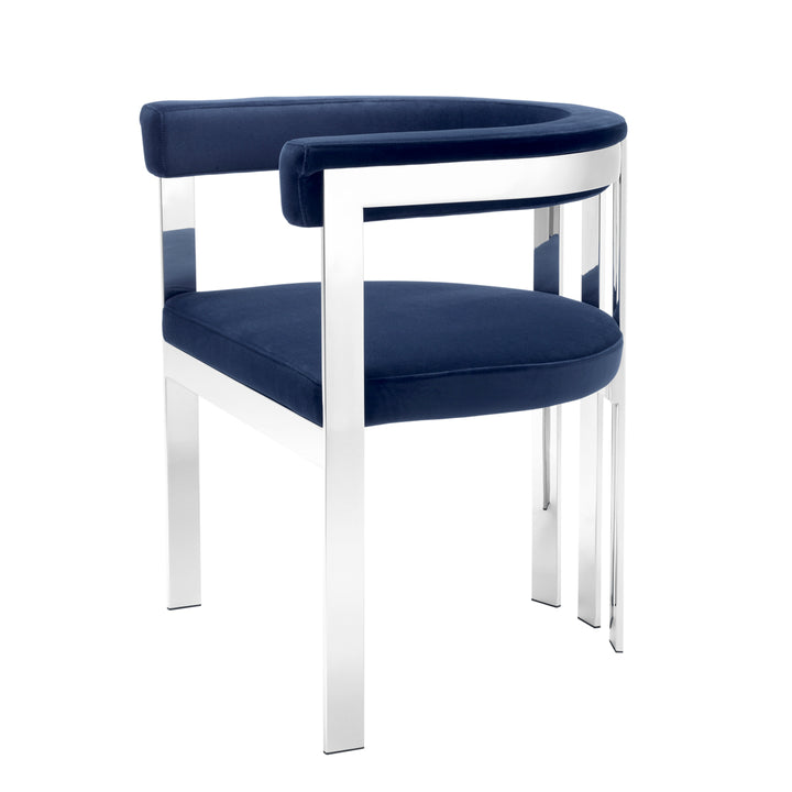 Clubhouse Dining Chair - Blue & Silver