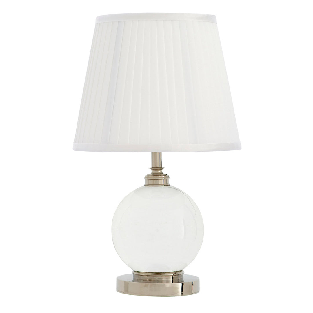 Eichholtz Octavia Table Lamp - Nickel Finish with Pleated White Shade