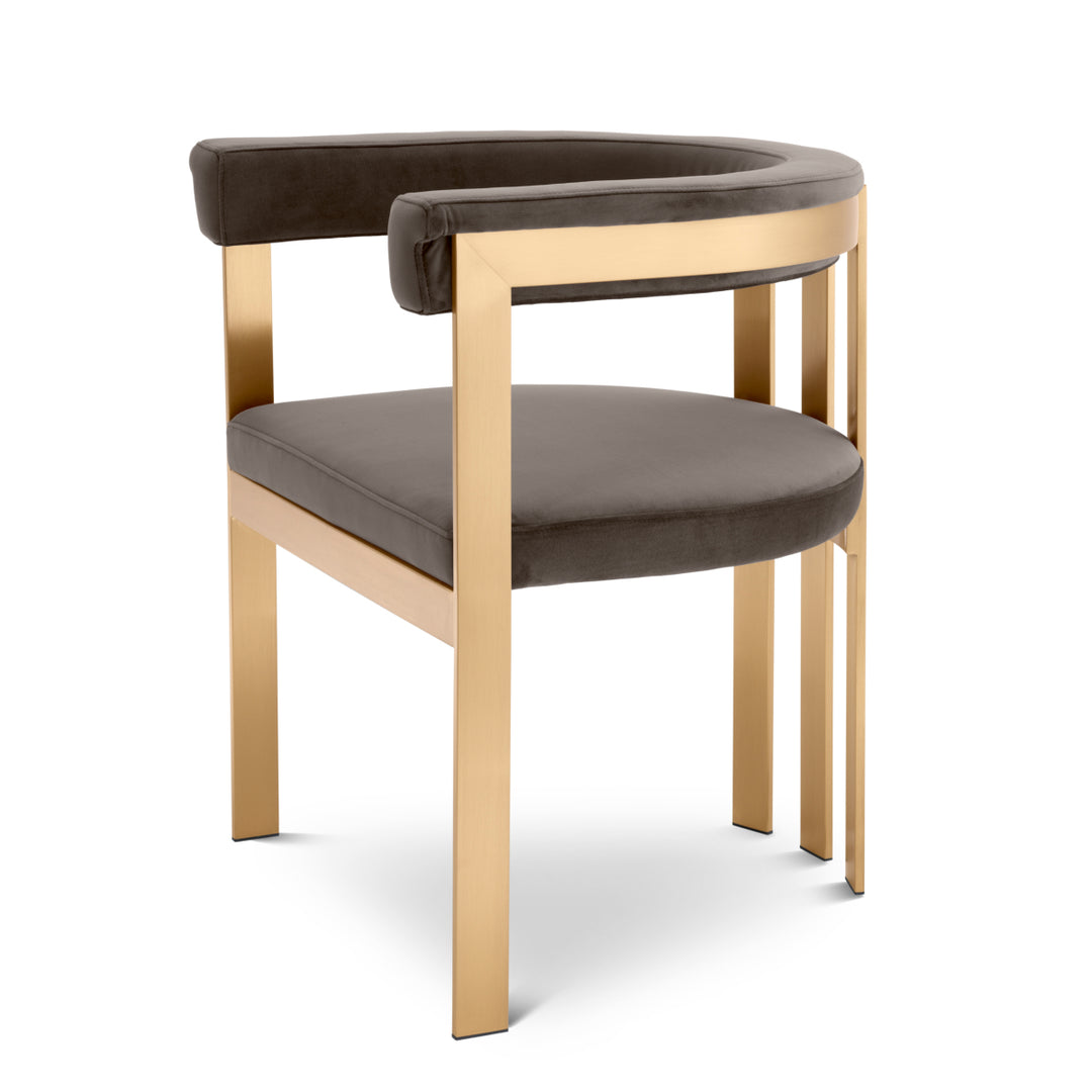 Clubhouse Dining Chair - Brown & Gold