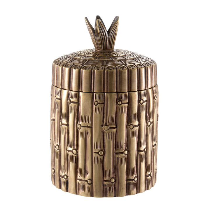 Eichholtz Box Bamboo Round - Vintage Brass Finish