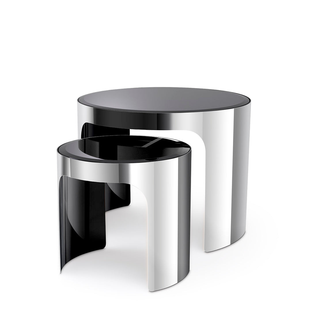 Side Table Piemonte - Polished Stainless Steel - Set Of 2