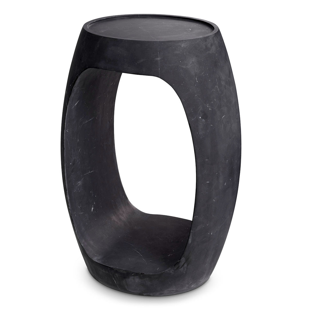 Side Table Clipper High - Honed Black Marble