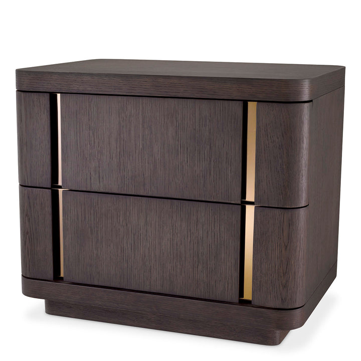 Modesto Bedside Table - Brown & Gold