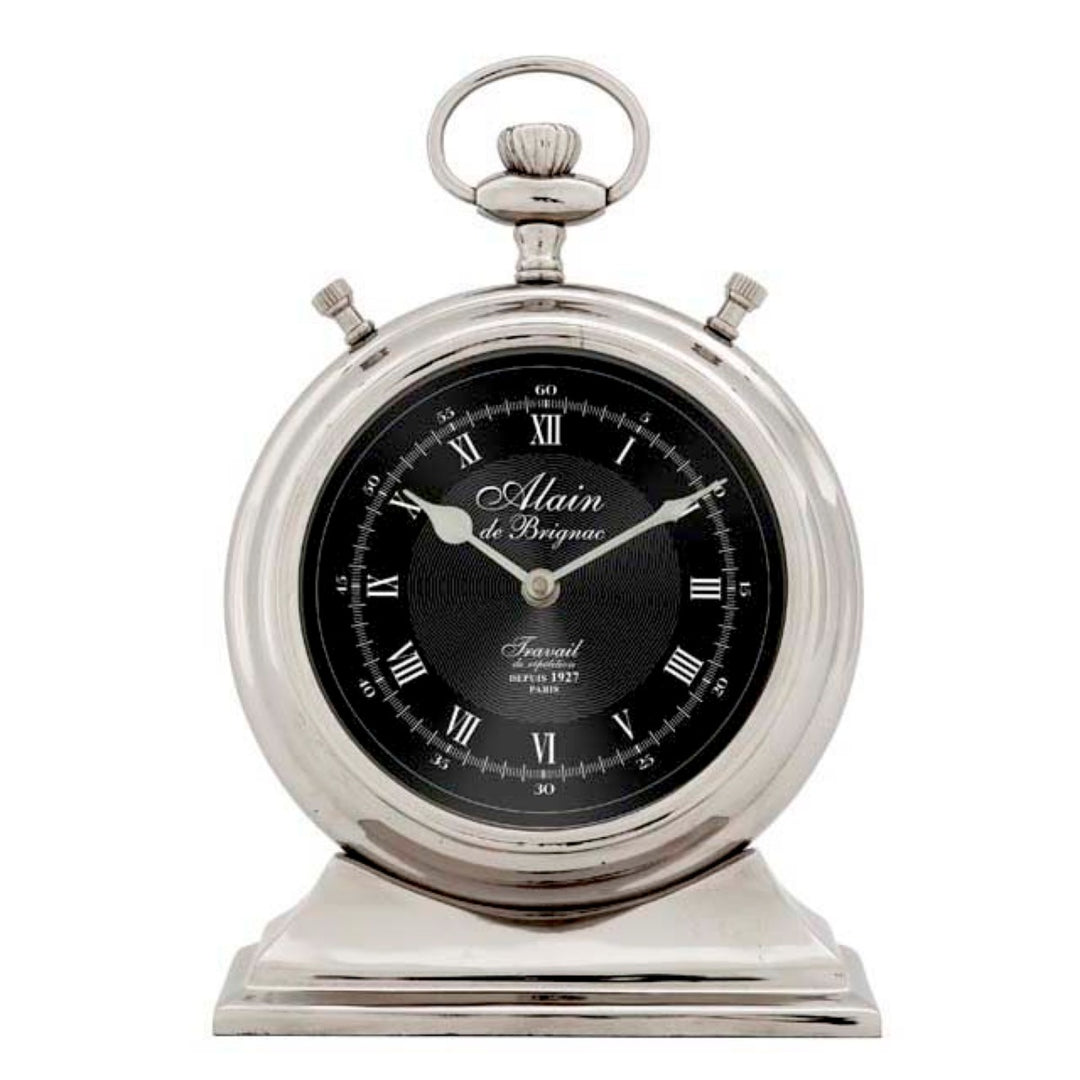 Eichholtz Alain Desk Clock - Nickel (Available in 1 Sizes)