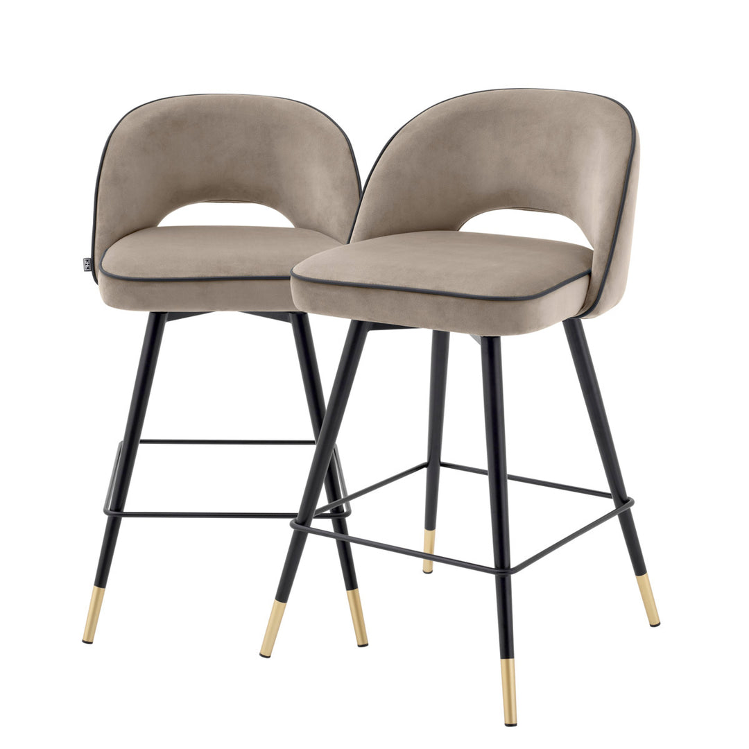Cliff Counter Stool Set of 2 - Beige & Gray