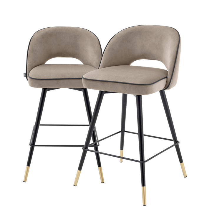 Cliff Counter Stool Set of 2 - Beige & Gray