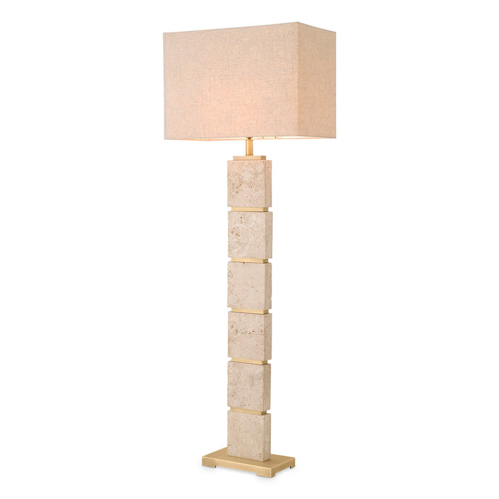Floor Lamp Newton - Travertine Including Shade UL
